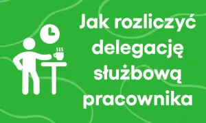 Jak rozliczyć delegację służbową pracownika? Ikona pracownika przy stoliku z kawą i zegarem.