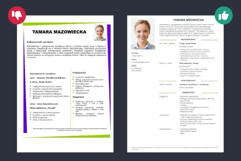 Dobre CV Tamary Mazowieckiej, doradczyni klienta z doświadczeniem w e-commerce i sprzedaży detalicznej.