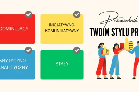 Przewodnik po stylu pracy: cechy osobowości Dominujący, Inicjatywno-komunikatywny, Krytyczno-analityczny, Stały.