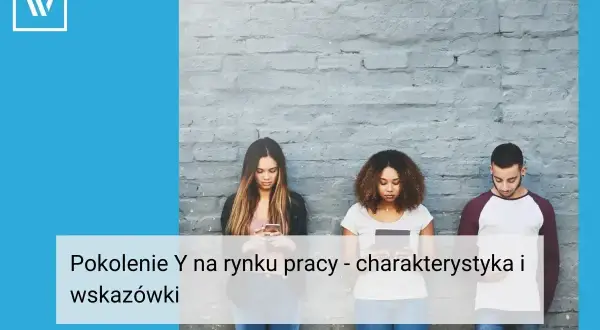 Milenialsi roczniki, młodzi ludzie zapatrzeni w telefony, czekają na rynku pracy.