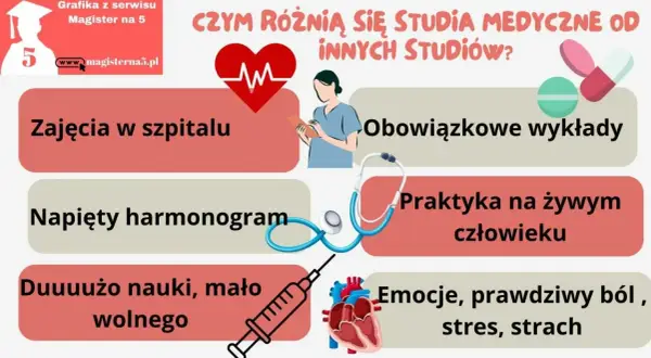 Studia medyczne to zajęcia w szpitalu, praktyki na żywym człowieku, dużo nauki i stres.
