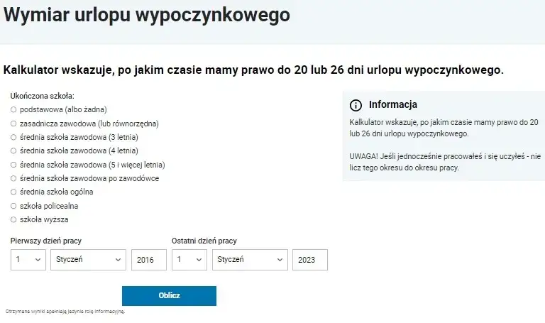 Zdjęcie Ile lat z liceum zawodowego wlicza się do urlopu wypoczynkowego?